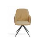 كرسي جلد بني