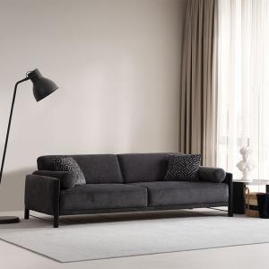 نورا كنب ثلاثي 230 سم رمادي غامق وودي