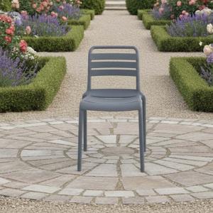 نست كرسي للمقاهي والحدائق بدون مسند يد - رصاصي N1