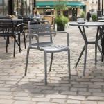 هارفي كرسي للمقاهي والحدائق بمسند يد - رصاصي N2