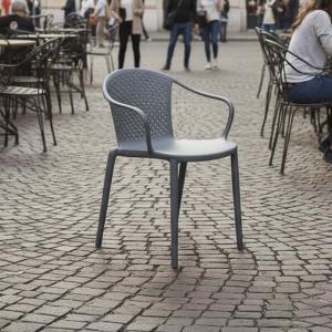 ميتا كرسي أنيق للحدائق والمقاهي - رصاصي M