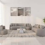 بريستول بني طقم كنب 3 قطع وودي