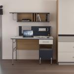 نيكساس مكتب مع رف رمادي 120 سم وودي