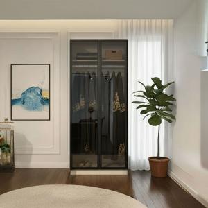 أروبا دولاب 2 باب زجاجي مع تعليق كامل وودي