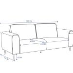 ليفيا كنب مكتبي ثلاثي 191 سم وودي