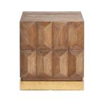 طاولة شاي ذهبي وخشبي وودي