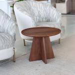 ماسا طاولة جانبية دائرية جوز وودي