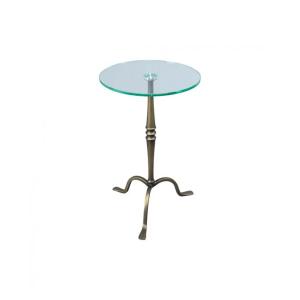 شايني طاولة خدمة بقاعدة معدنية وودي