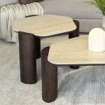 جيولما طاولة جانبية ترافرتين وودي