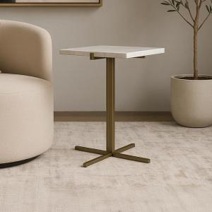 أوبتيما طاولة خدمة بقاعدة معدنية وودي