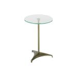 كلير طاولة خدمة بقاعدة معدنية أنيقة - زجاج-شفاف