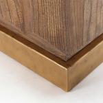 طاولة شاي ذهبي وخشبي وودي