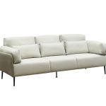 فينا كنب مكتبي ثلاثي جلد بيج وودي