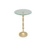 لاسترا طاولة خدمة باللون الذهبي - زجاج شفاف